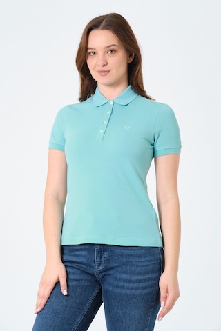 Msw Kadın Kısa Kollu Regular Fit Polo Yaka T-shirt Su Yeşili