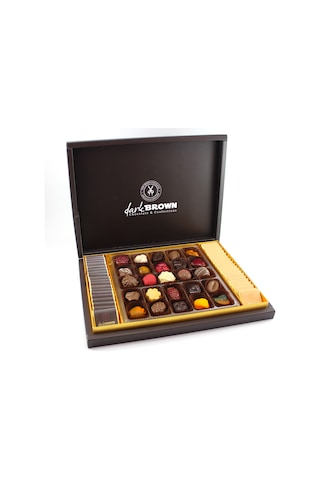 Dark Brown Hediyelik Çikolata 800 Gr Kutuda Karışık Spesiyel ve Madlen Çikolata