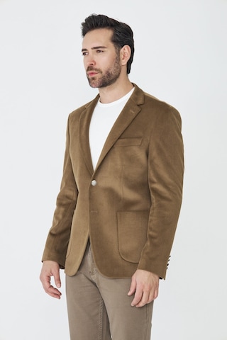 Kahverengi Fitilli Kadife Slim Fit Blazer Ceket Kahve