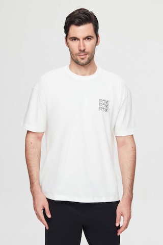 D's Damat Oversize Beyaz Baskılı %100 Pamuk T-shirt 2EC14ORT05212 Beyaz