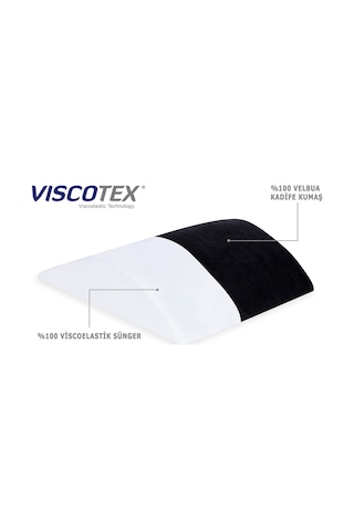 Visco Ortopedik Araç Bel Dayama Minderi 35x33x9 cm, Siyah