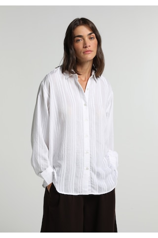 Colin's Colins Boyfriend Fit Shirt Neck Jakarlı Kadın Beyaz Uzun Kol Gömlek Cl1081980 Q1.v2 Wht