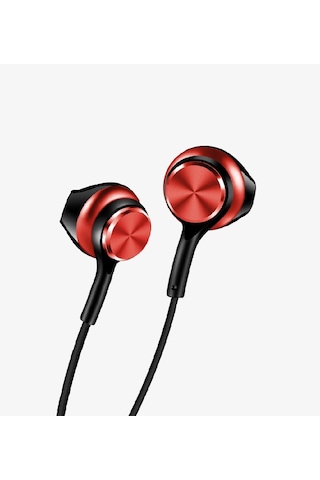 Linktech Ekstra Bass Kablolu Kulaklık , Linktech H75 Kırmızı Type-c Mikrofonlu Metal Kablolu Kulaklı Universal