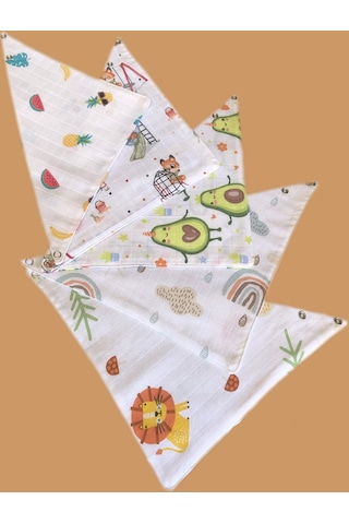 Tikpaket Çıtçıtlı Müslin Bebek Salya Önlüğü & Fular 10'lu Çok Renkli