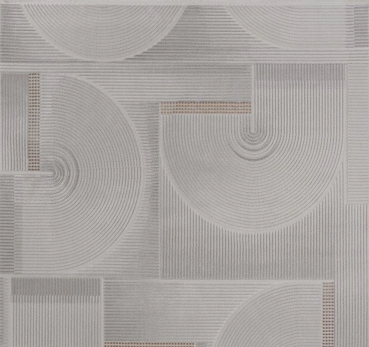 Gabardin Halı Omega 355d Serisi Triko Akrilik Salon Oturma Yatak Odası Halısı Gri - Kemik