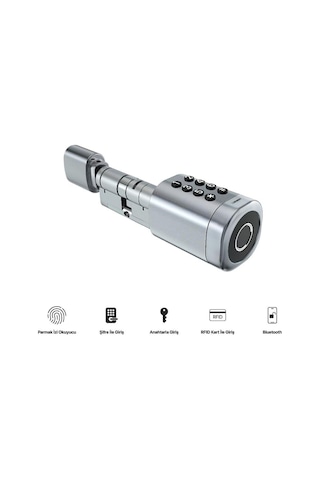 Xenon Smart Parmak İzi Şifre Girişli Akıllı Kapı Kilidi - Gümüş