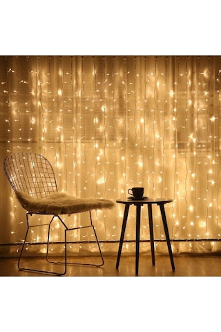 Robeve 3x3 Metre 8 Fonksiyonlu Animasyonlu Perde Led Işık Kalın Telli Saçak Led Işık 240 Led Yılbaşı Led