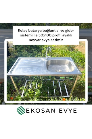 Seyyar Bahçe Evyesi Jw10050 Çelik Seyyar Bahçe Evyesi Jw10050 Çelik