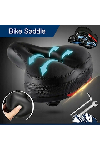 Tenfowee Bisiklet Süngerli Jantlı Tampon Koltuk, Yansıtıcı Arka Işık, Su Geçirmez, Uzun Mesafe Sürüşü İçin, Montaj Aleti Ve Yağmurluk İle Siyah-mavi Çok Renkli