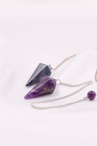 Doğal Taş Lapis Lazuli Taşı-ametist Taşı Pandül Sarkaç 2'li Set Çok Renkli