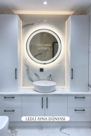 70 Cm Beyaz Işıklı Duvar Banyo Antre Makyaj Ledli Ayna Beyaz - Gümüş