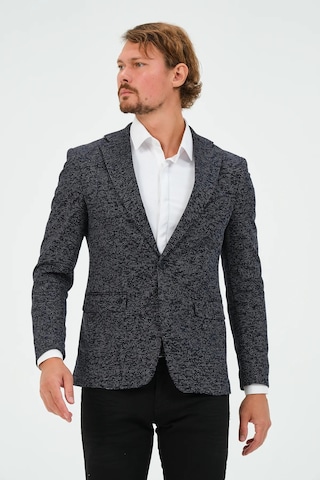 Bonesti Erkek Slim Fit Blazer Ceket Lacivert Desenli