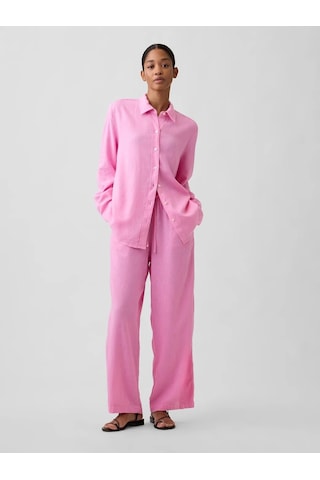 Gap V-lınen Easy Shırt Pembe