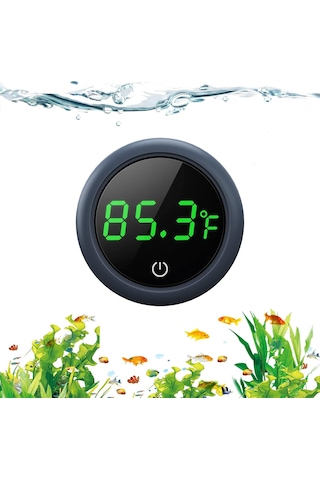 Teltree Suyun Sıcaklığını Hassas Olarak Ölç: Kablosuz Led Ekranlı Akvaryum Termometresi - Siyah Fahrenheit