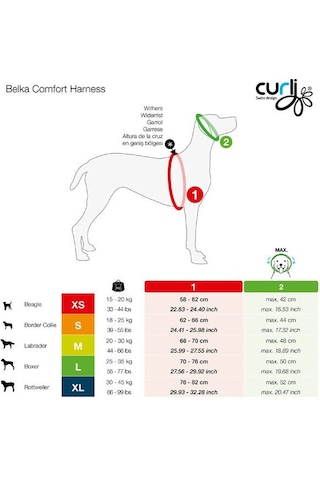 Curli Belka Comfort Harness Köpek Göğüs Tasması Kahverengi M 66-70x48 Cm
