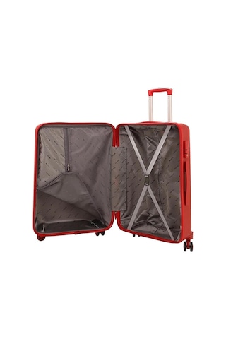 Mçs Bavul Büyük Ve Kabin 2li Set Kırılmaz Silikon Valiz V374 Kırmızı Kırmızı