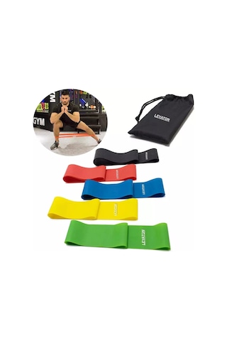 5'li Aerobik Band Latex Aerobik Bandı Pilates Yoga Lastiği Set