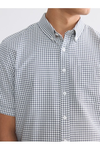 Lcwaıkıkı Classic Beyaz Regular Fit Ekose Poplin Erkek Gömlek