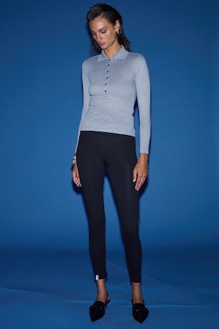 Eırlys Kadın Organik Pamuklu Esnek Yapılı Vücudu Toparlayan Örme Siyah Tayt