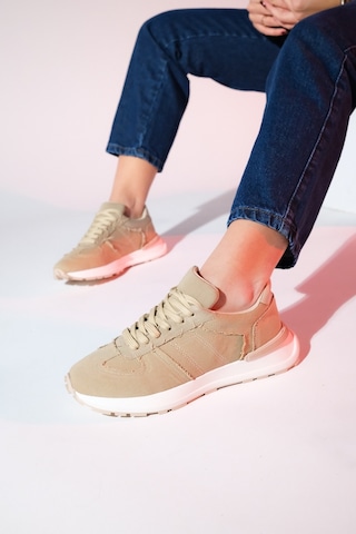 Luvishoes Rafael Bej Denim Kadın Spor Sneaker Bej