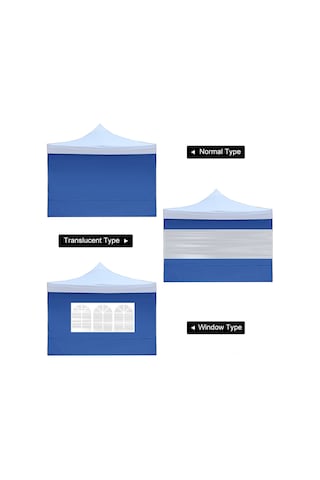 Yifomall Mavi Şeffaf 3m Tente Çevre Örtüsü - Güneşten Koruma - 210d Oxford Malzeme - 3x1.9m Boyut Mavi