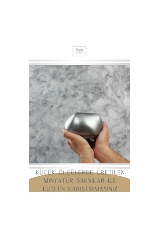 Çiçek Saksısı Dekoratif Kaktüs Saksı 1 Adet Spiral Oval Model - Gümüş Eskitme