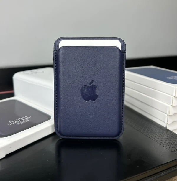 Magsafe Deri Cüzdan Kartlık Tüm Modellerle Uyumlu - Bordo Lacivert