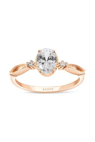 E Renk 0.72 Karat Pırlanta Vintage Oval Yüzük