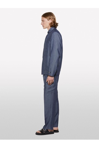 Sisley Keten Karışımlı Gizli Düğmeli Astarsız Ceket Erkek Mavi Ceket - 325p2nzvsw02a Siyah