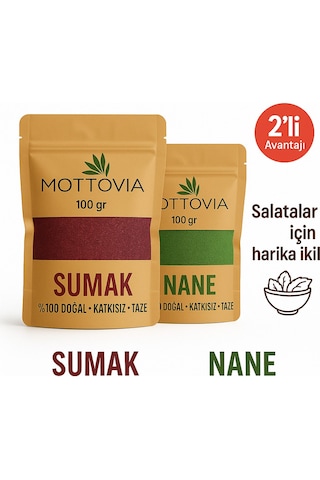 Sumak & Nane Ikilisi %100 Doğal Baharat Seti Salatalar Ve Yemekler Için Avantajlı 2 Li Paket