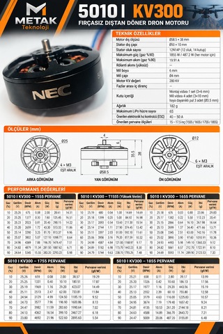 5010 Kv300 Drone Motoru