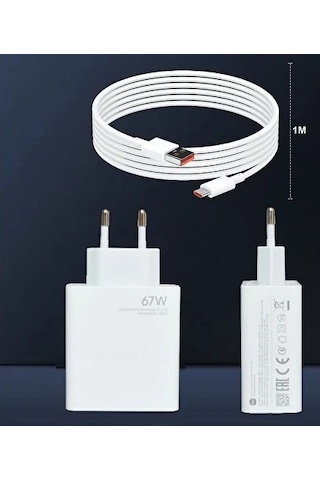 Xiaomi Uyumlu Mi 67W Turbo Hızlı Şarj Aleti Adaptör+kablo Set 67w