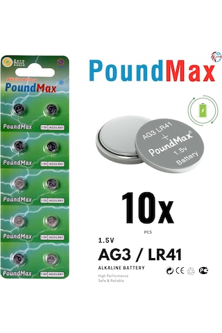 10 Adet Ag3 Lr41 Lr736 / L736 / G3 / G3a / 3ga / 192 / Gp192 / V3ga / Rw87 1.5v Poundmax Alkalin Düğme Piller Küçük Elektronik Ev Aletleri, Araba Anahtarları, Ölçüm Cihazları Ve Hesap Makineleri