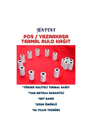 Hattat Termal Pos Rulo 50 Adet Rulo 56 MM x 15 M