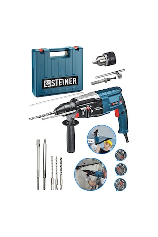 Steiner 4000 W Profesyonel Darbeli Kırıcı Delici + Uç 5 Adet + Mandren