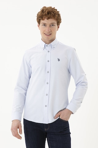 U.s. Polo Assn. Erkek Açık Mavi Gömlek Desenli 50288653-vr003 Mavi