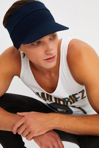 Erkek Uv Koruyuculu %100 Pamuklu Penye Tenis Golf Stil Vizör Şapka Siperlik - Tek Ebat / Lacivert Lacivert