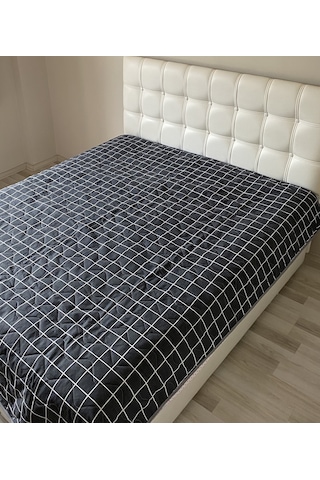 Kapitoneli Tek Kişilik Çok Amaçlı Örtü Antrasit - 160x220 Cm