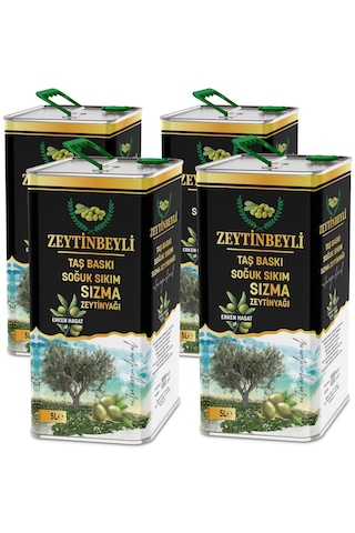 Zeytinbeyli Taşbaskı 20 Lt Natürel Sızma Soğuk Sıkım Zeytinyağı