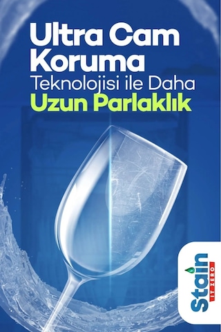 Stain İt Zero Hepsi Bir Arada Toz Bulaşık Makinesi Deterjanı & Güçlü Temizlik Üstün Parlaklık40 Yıkama