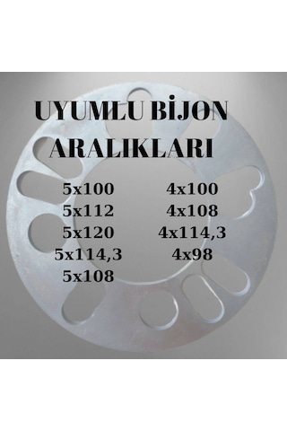 Üniversal 3mm Spacer Flanş Set 2 Adet