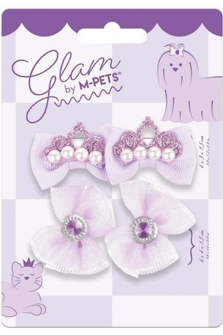 M-pets Glam Fiyonklu Kedi Ve Köpekler İçin Aksesuar Toka Mor Mor