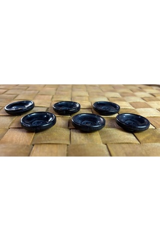 Siyah Oval Derin Düğme 10'lu 40 Boy 25,4mm