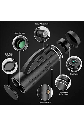 Monoküler Teleskop 80x100 Yüksek Güçlü Hd Monoküler, Kuş Gözlemi, Seyahat, Yürüyüş, Kamp İçin Akıllı Telefon Tutucu Tripod Monoküler İle