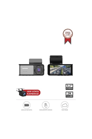 Lenovo R1/5369 Siyah 2k Wifi Araç İçi Dokunmatik Ön Ve Arka Araç Kamerası