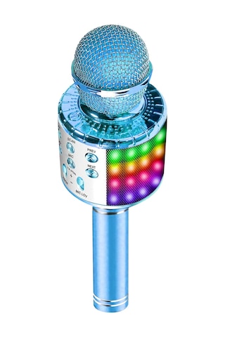 Ranyeek Mavi Led Işıklı Kablosuz Mikrofon - Bluetooth Hoparlörlü Ev Ktv, Telefon İle Karaoke, Canlı Yayın, Ses Kaydı Ve Gürültü Azaltma Teknolojisi