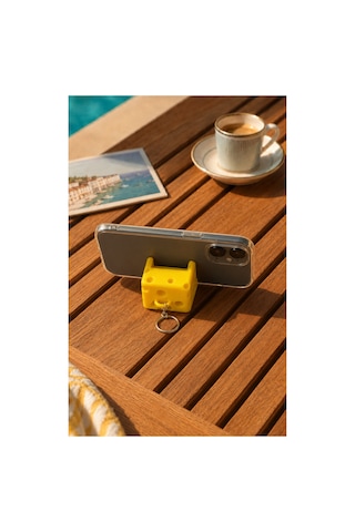 3dmarketi Küp Peynir Telefon Tutucu Anahtarlık Charm