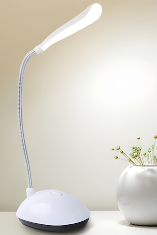 Taşınabilir Pilli Masa Lambası Beyaz Led Işıklı Kitap Okuma Lambası Beyaz