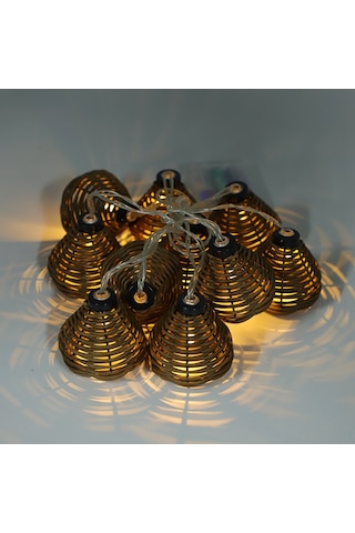 Skycity 10 Adet Kahverengi Doğal Rattan Toplumlu Led Işık Zinciri - Yatak Odası, Noel, Düğün Dekorasyonu - 3xaa Pil İle Çalışır Pil Dahil Değil Diğer