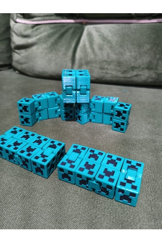 Minecraft Creeper Tasarımlı 3d Baskı Sonsuzluk Rahatlatıcı Küpü Infinity Cube